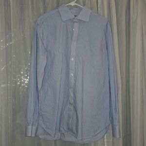 Michael Kors Light Blue and White Striped Dress Shirt